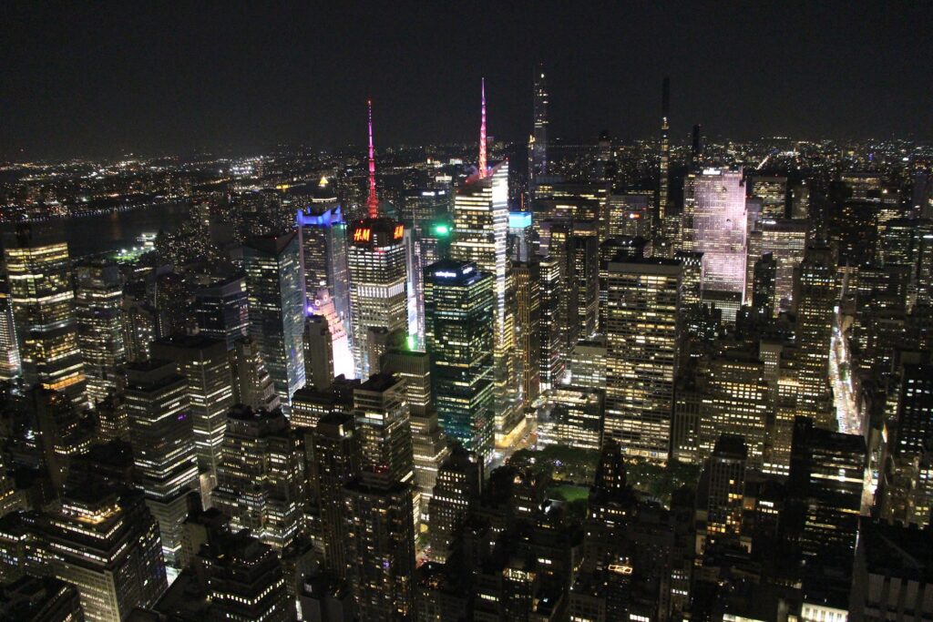 New York City - Times Square depuis l'Empire State Building de nuit